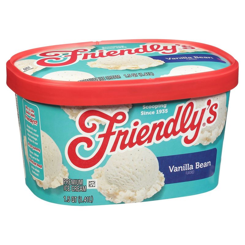 Friendly's Vanilla Bean Flavored Premium Ice Cream, 1.5 qt