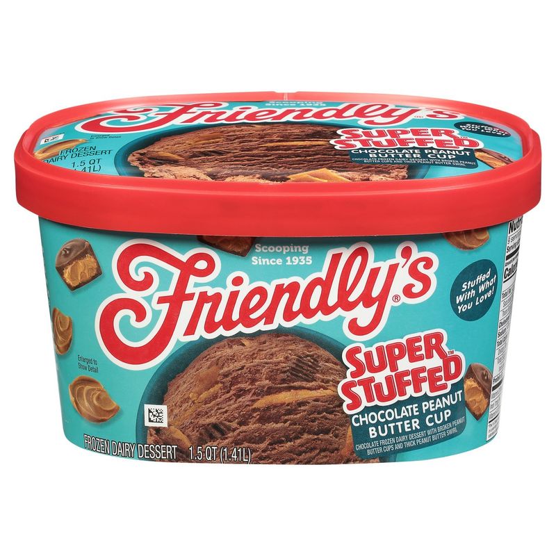 Friendly's Super Stuffed Chocolate Peanut Butter Cup Frozen Dairy Dessert, 1.5 qt