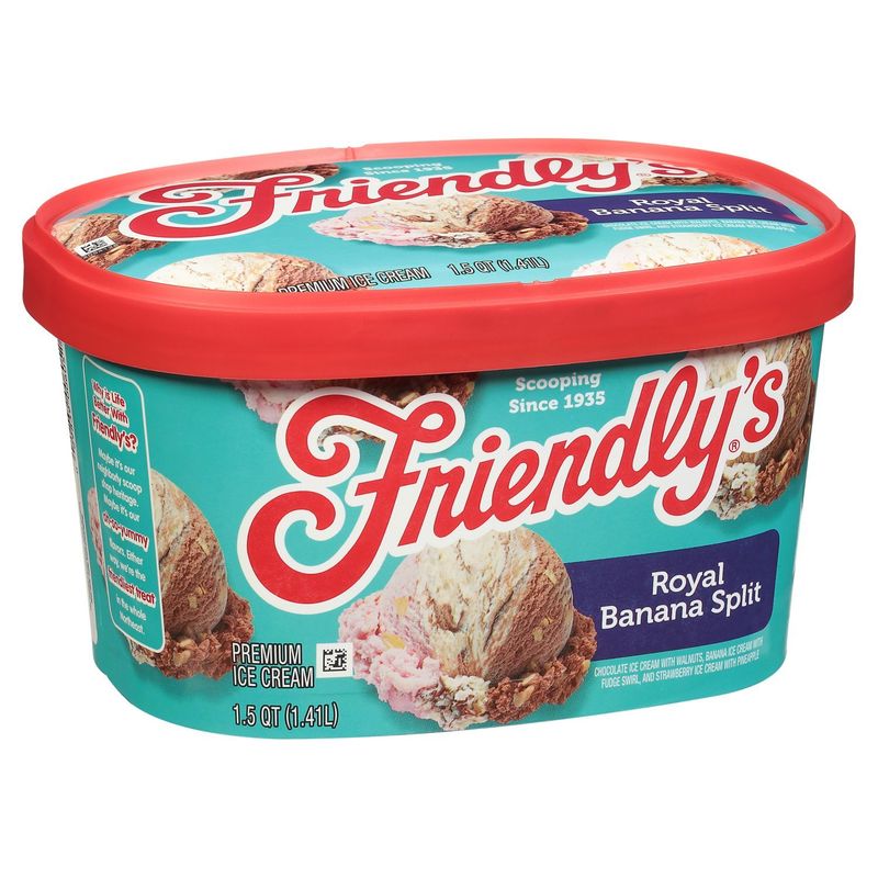 Friendly's Royal Banana Split Premium Ice Cream, 1.5 qt