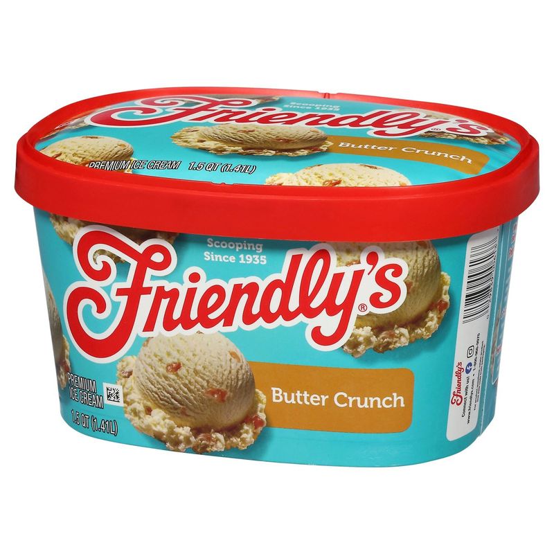 Friendly's Butter Crunch Premium Ice Cream, 1.5 qt