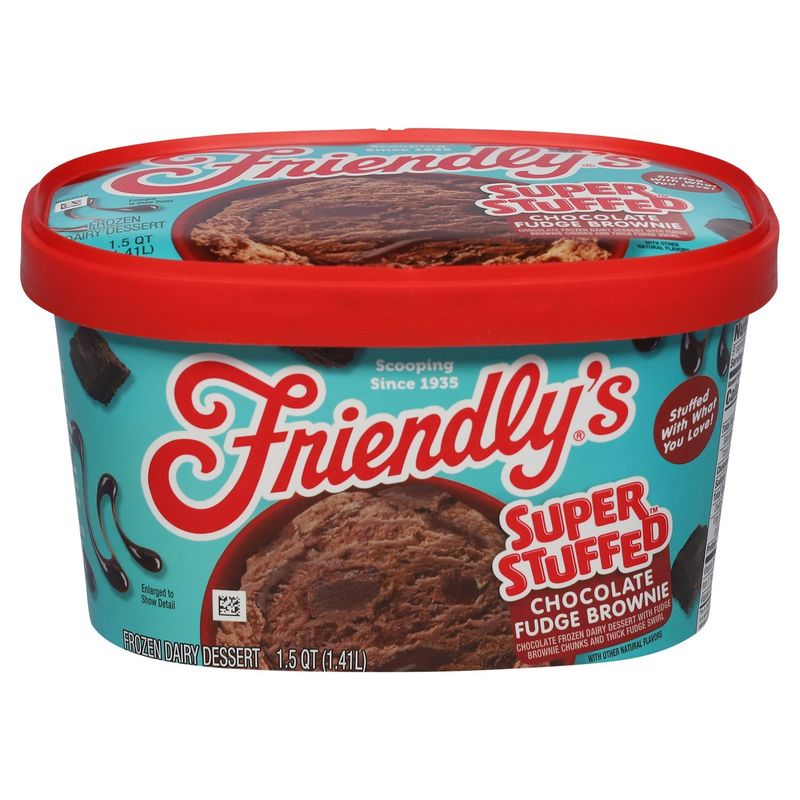 Friendly's Super Stuffed Chocolate Fudge Brownie Frozen Dairy Dessert, 1.5 qt