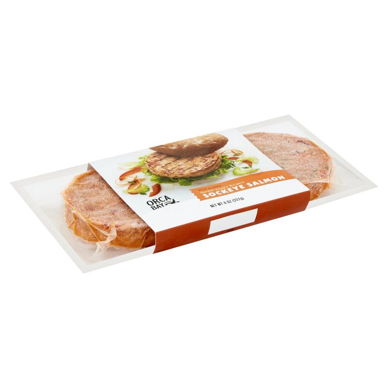 ORCA BAY FOODS Wild Alaska Sockeye Salmon Garden Veggie Burgers, 2 count, 8 oz