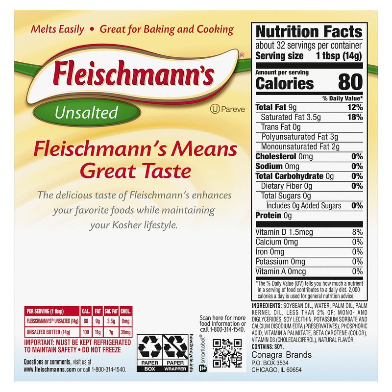 Fleischmann's Unsalted 64% Vegetable Oil Spread, 16 oz