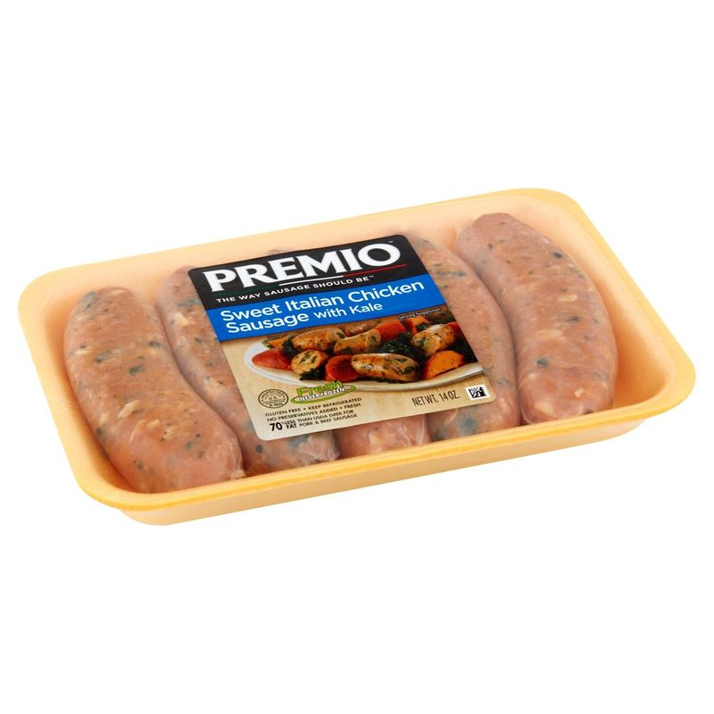Premio Sweet Italian Chicken Sausage with Kale, 14 oz