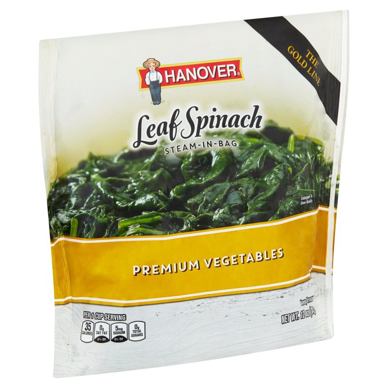Hanover Steam-In-Bag Leaf Spinach Premium Vegetables, 12 oz