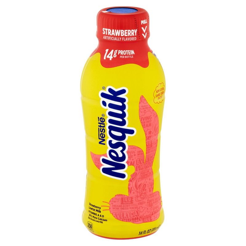 Nestlé Nesquik Strawberry Lowfat Milk, 14 fl oz