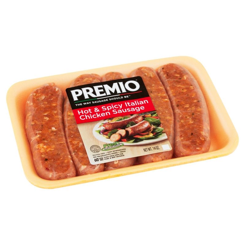 Premio Hot &amp; Spicy Italian Chicken Sausage, 14 oz
