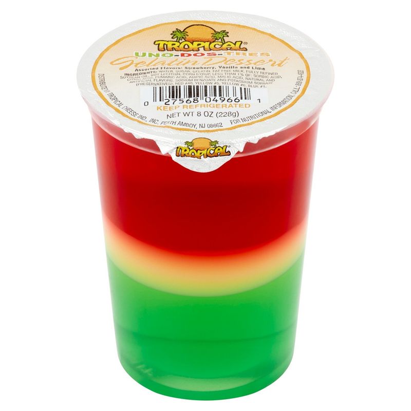 Tropical Uno-Dos-Tres Gelatin Dessert, 8 oz