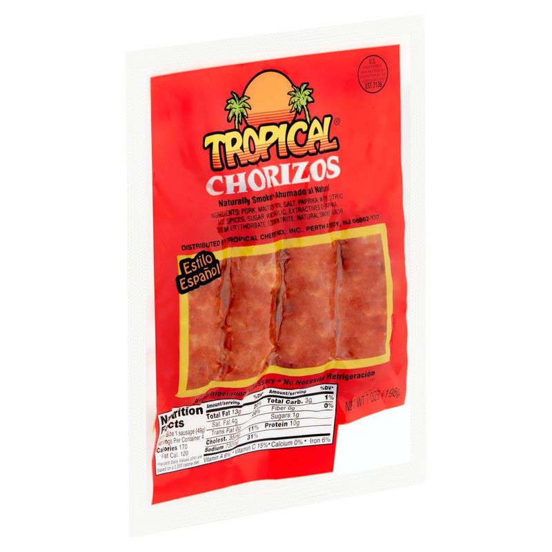 Tropical Naturally Smoked Chorizos, 7 oz
