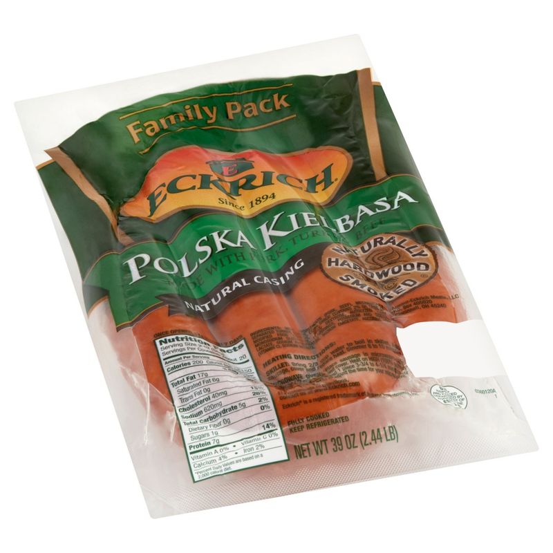 Eckrich Natural Casing Polska Kielbasa Family Pack, 39 oz