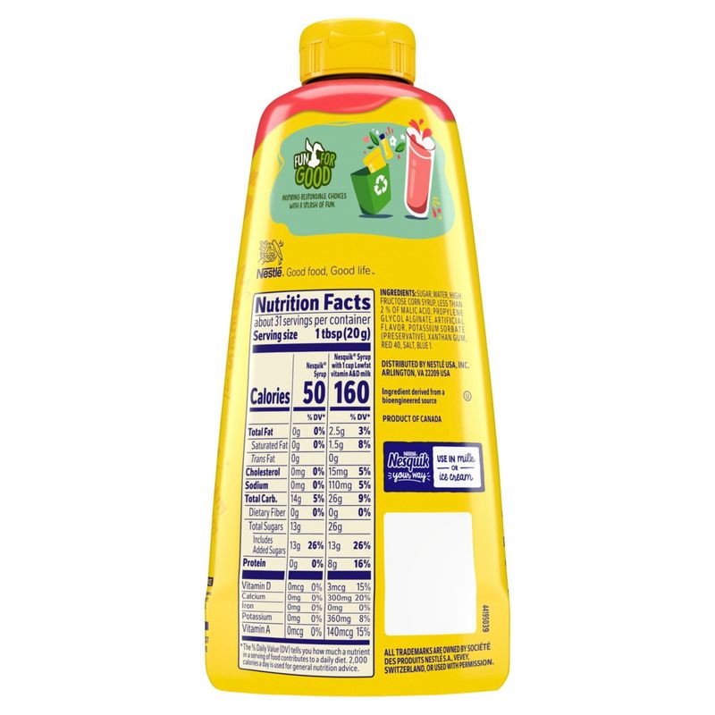 Nestlé Nesquik Strawberry Syrup, 22 oz