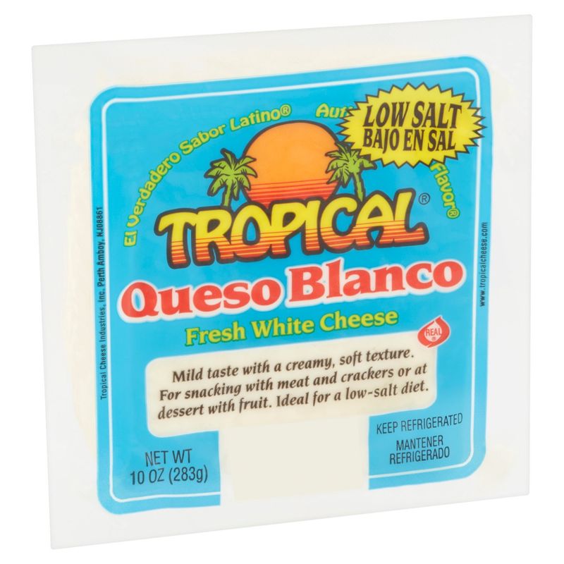 Tropical Queso Blanco Low Salt, Fresh White Cheese, 10 oz