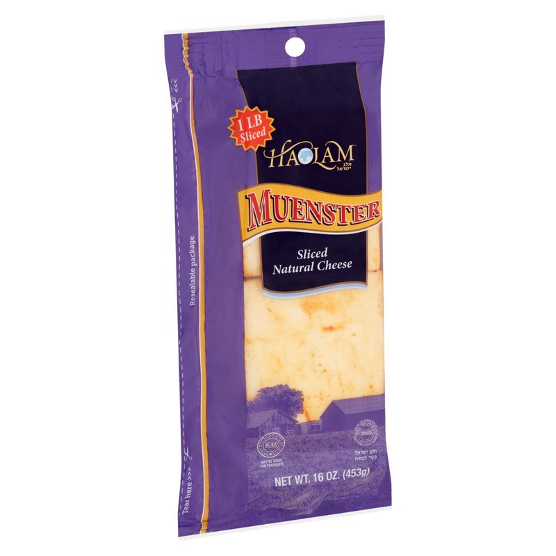 Haolam Muenster Sliced Natural Cheese, 16 oz