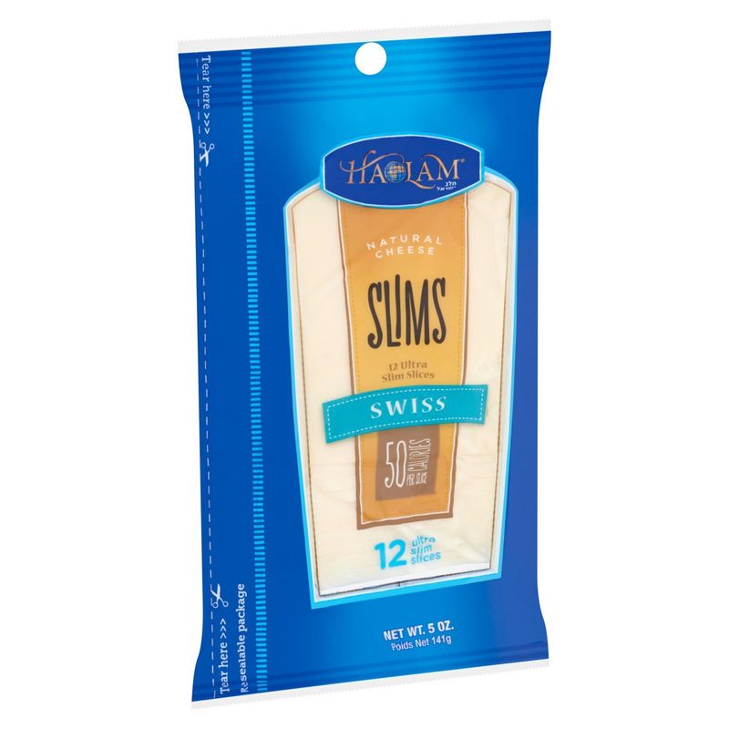 Haolam Ultra Slim Slices Swiss Natural Cheese, 12 count, 5 oz