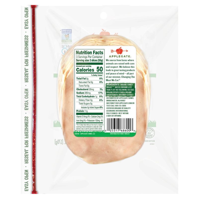 Applegate Organics Oven Roasted Turkey Breast, 6 oz