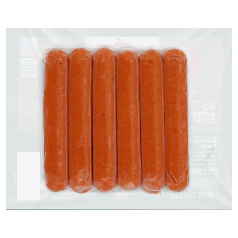 Applegate Naturals Natural Uncured Turkey Hot Dog, 6 count, 10 oz