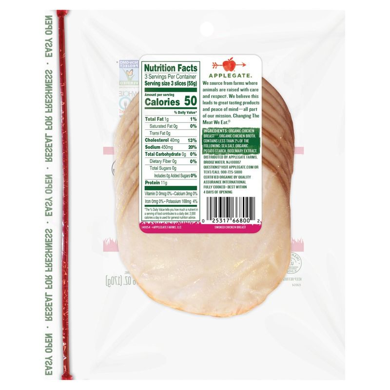 Applegate Organics Smoked Chicken Breast, 6 oz