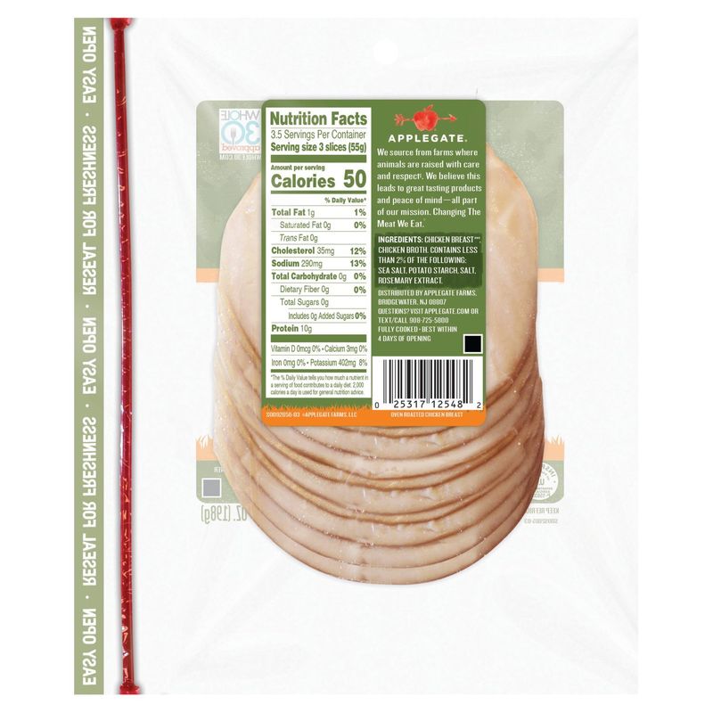 Applegate Naturals Oven Roasted Chicken Breast, 7 oz