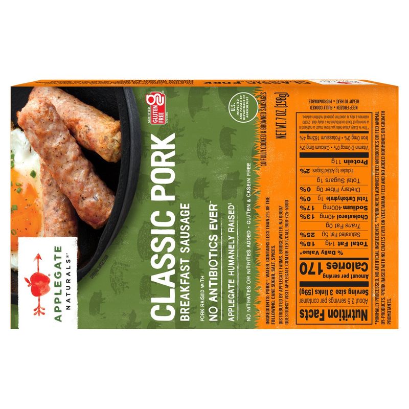 Applegate Naturals Classic Pork Breakfast Sausage, 10 count, 7 oz