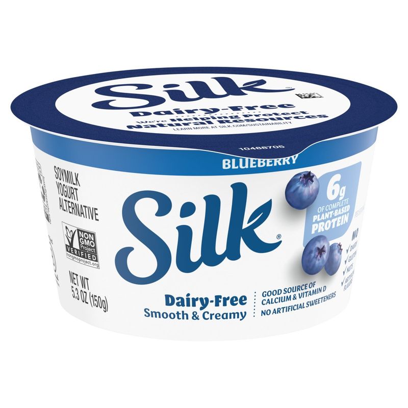 Silk Dairy-Free Smooth &amp; Creamy Blueberry Soymilk Yogurt Alternative, 5.3 oz