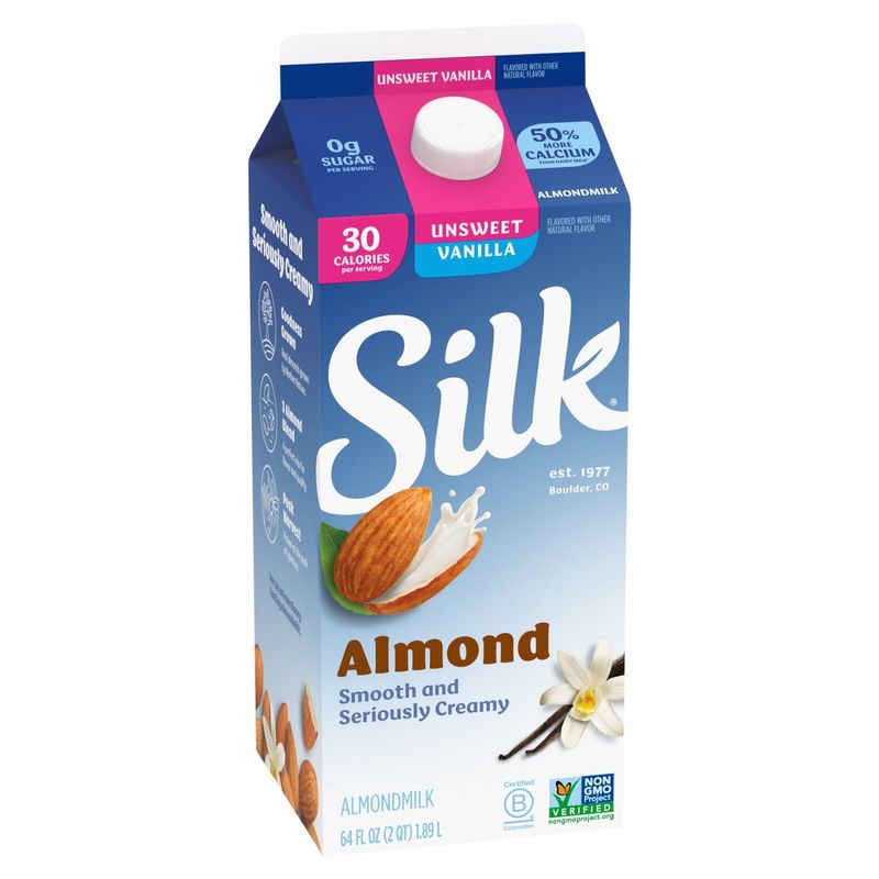 Silk Unsweet Vanilla Almondmilk, 64 fl oz