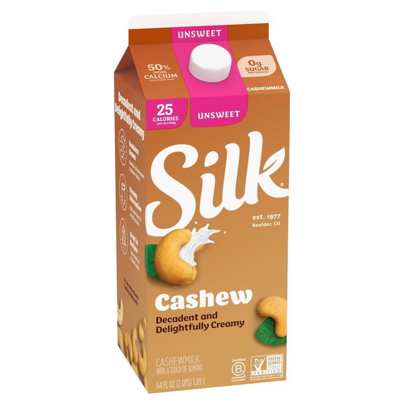 Silk Unsweet Cashewmilk with a Touch of Almond, 64 fl oz