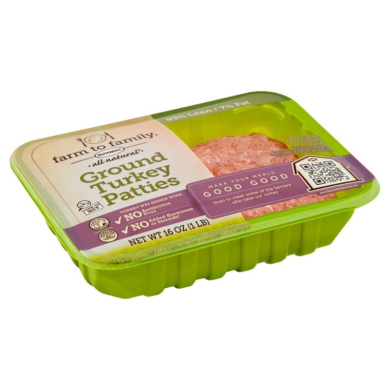 Butterball Farm to Family Ground Turkey Patties, 16 oz