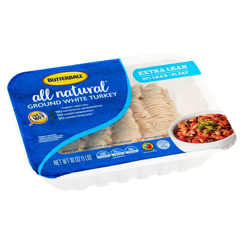 Butterball All Natural Ground White Turkey, 16 oz