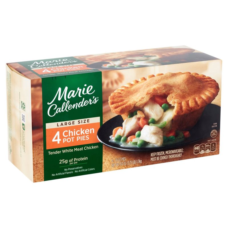 Marie Callender's Tender White Meat Chicken Pot Pies Large Size, 15 oz, 4 count