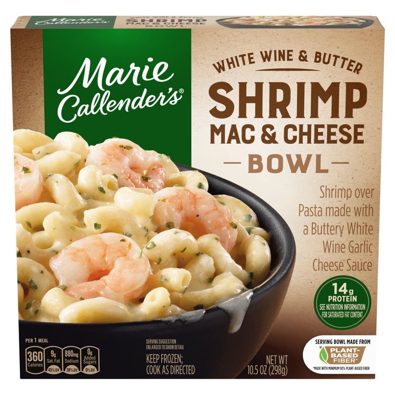 Marie Callender's White Wine &amp; Butter Shrimp Mac &amp; Cheese Bowl, 10.5 oz