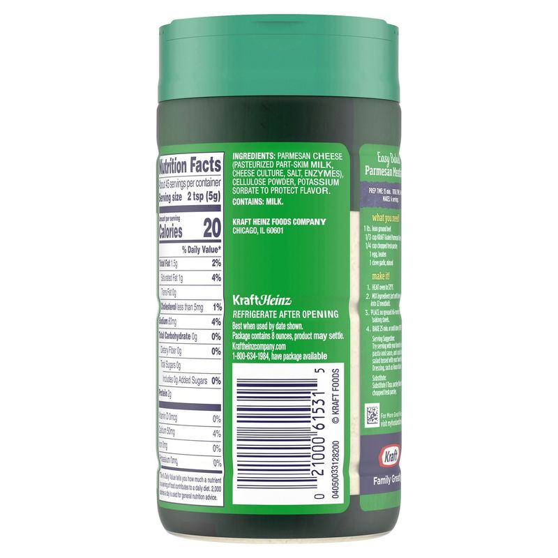 Kraft Grated Parmesan Cheese, 8 oz