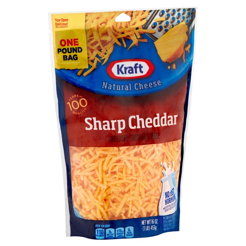 Kraft Natural Sharp Shredded Cheddar Cheese, 16 oz