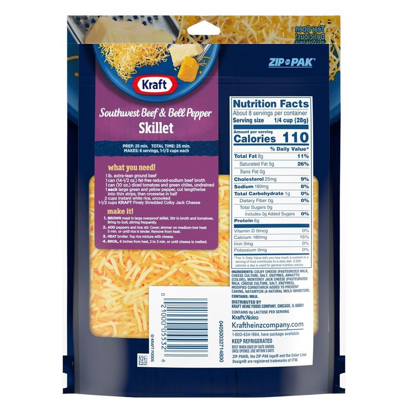 Kraft Finely Shredded Colby Jack Natural Cheese, 8 oz