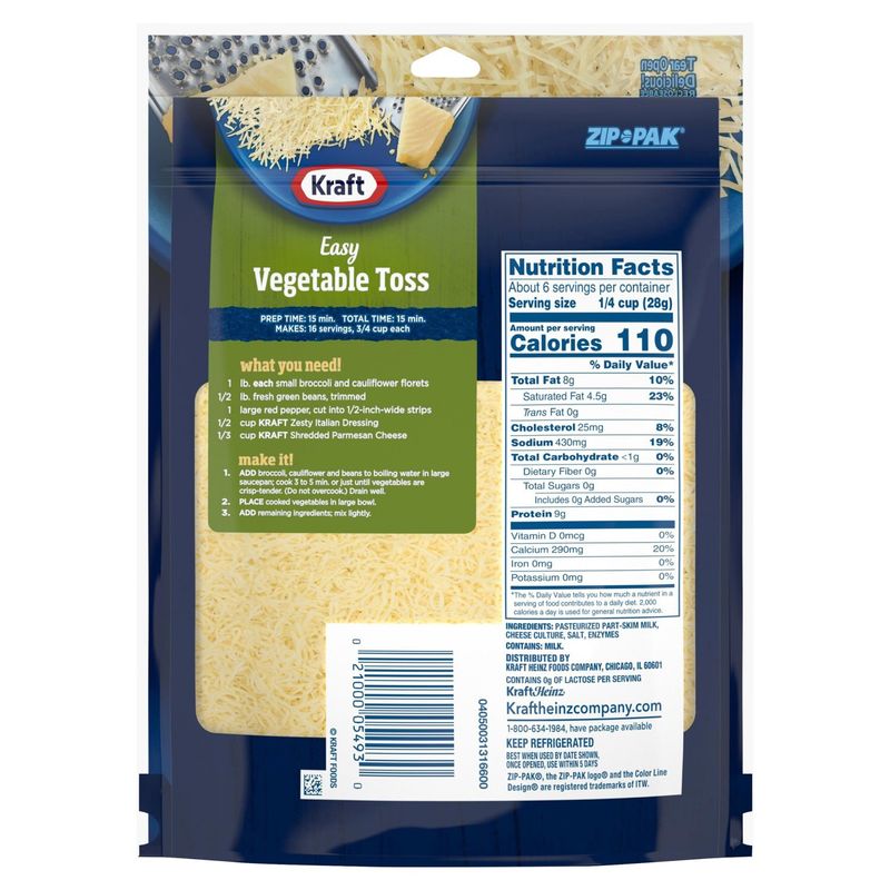 Kraft Finely Shredded Parmesan Natural Cheese, 6 oz