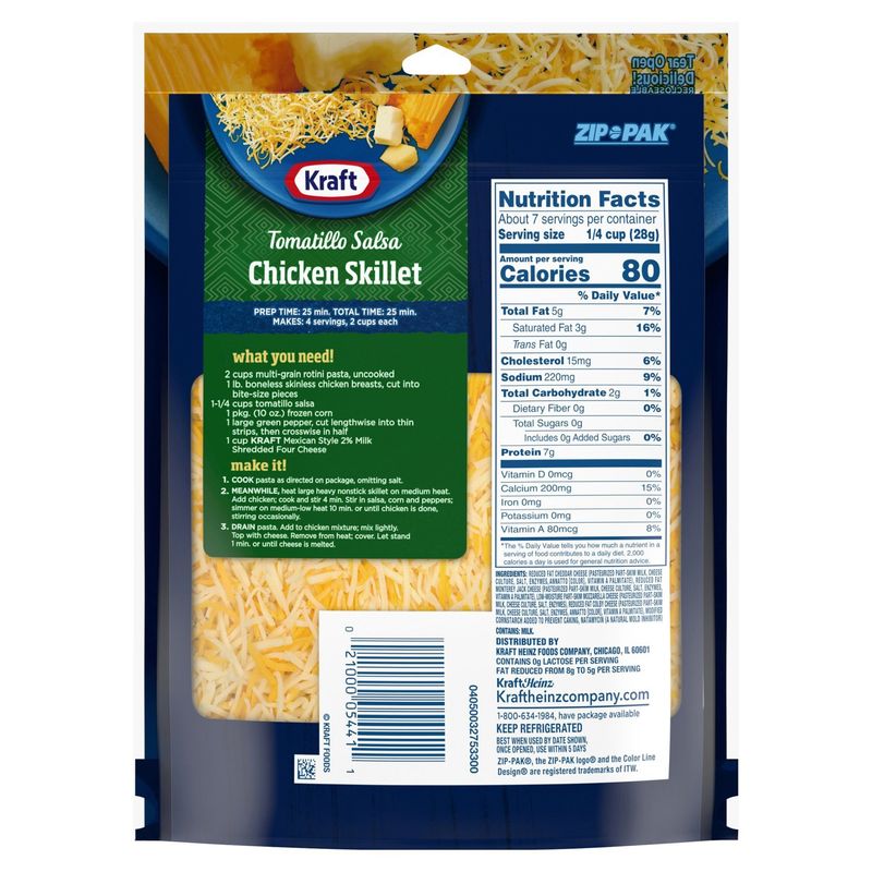 Kraft Mexican Style Natural Four Cheese, 7 oz