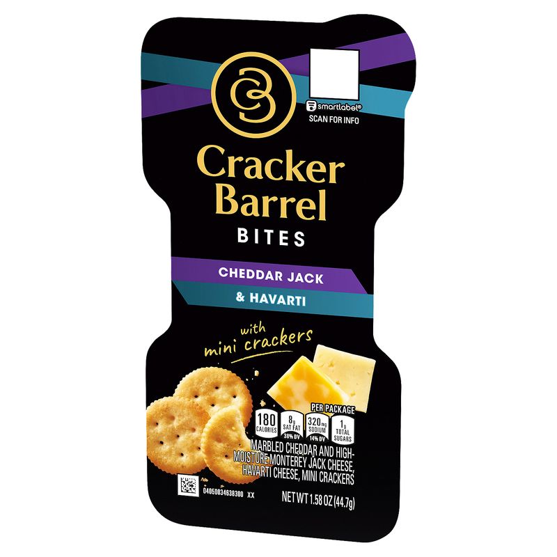 Cracker Barrel Cheddar Jack &amp; Havarti with Mini Crackers Bites, 1.58 oz