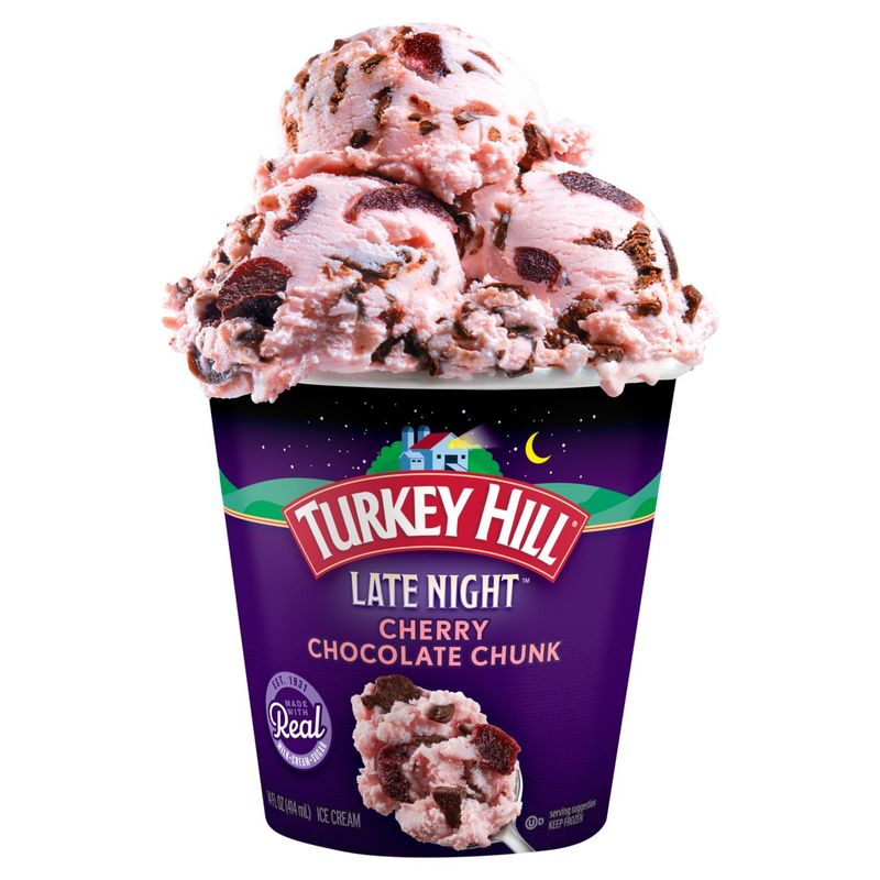 Turkey Hill Late Night Cherry Chocolate Chunk Ice Cream, 14 fl oz