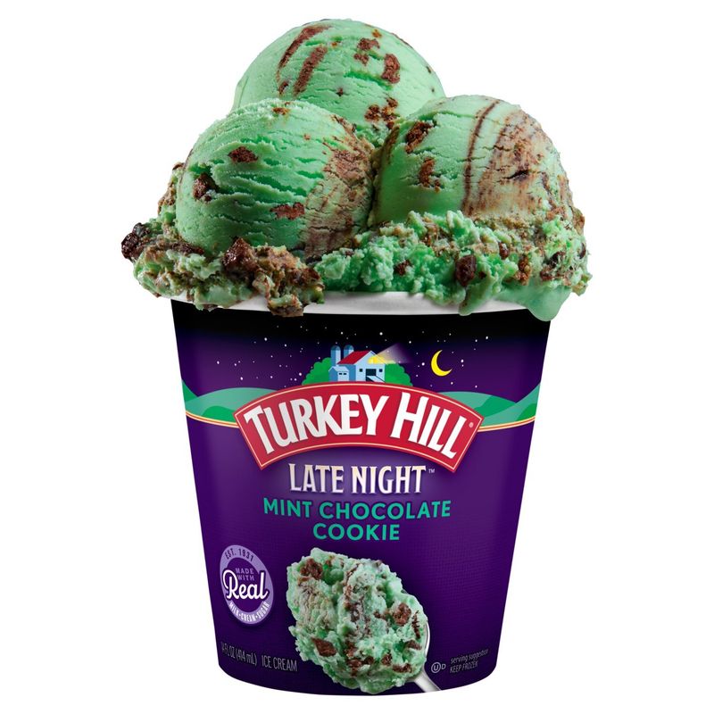 Turkey Hill Late Night Mint Chocolate Cookie Ice Cream, 14 fl oz