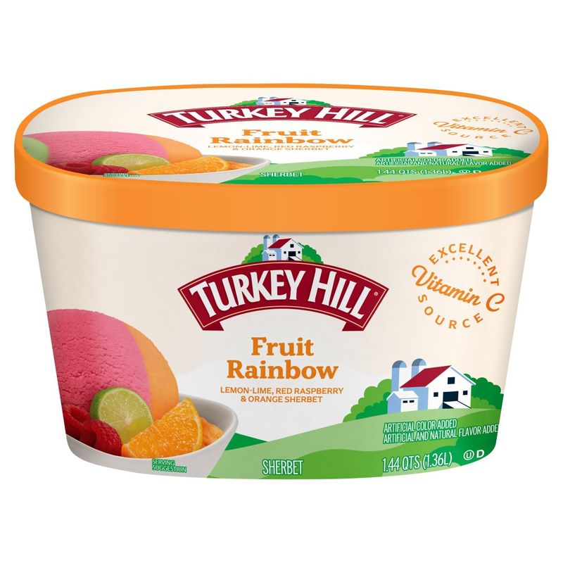 TURKEY HILL Fruit Rainbow Sherbet, 1.44 qts