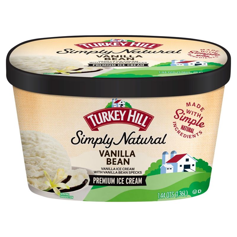 TURKEY HILL Simply Natural Vanilla Bean Premium Ice Cream, 1.44 qts