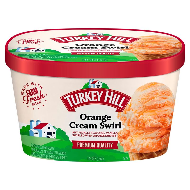 Turkey Hill Orange Cream Swirl Frozen Dairy Dessert &amp; Sherbet, 1.44 qts