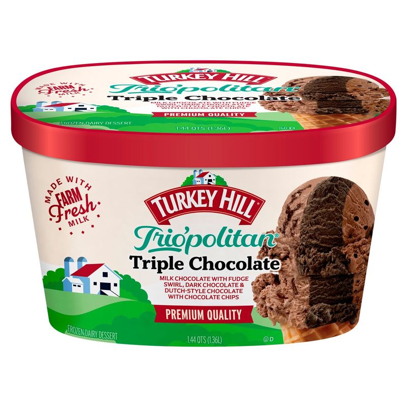 Turkey Hill Trio'politan Triple Chocolate Frozen Dairy Dessert, 1.44 qts