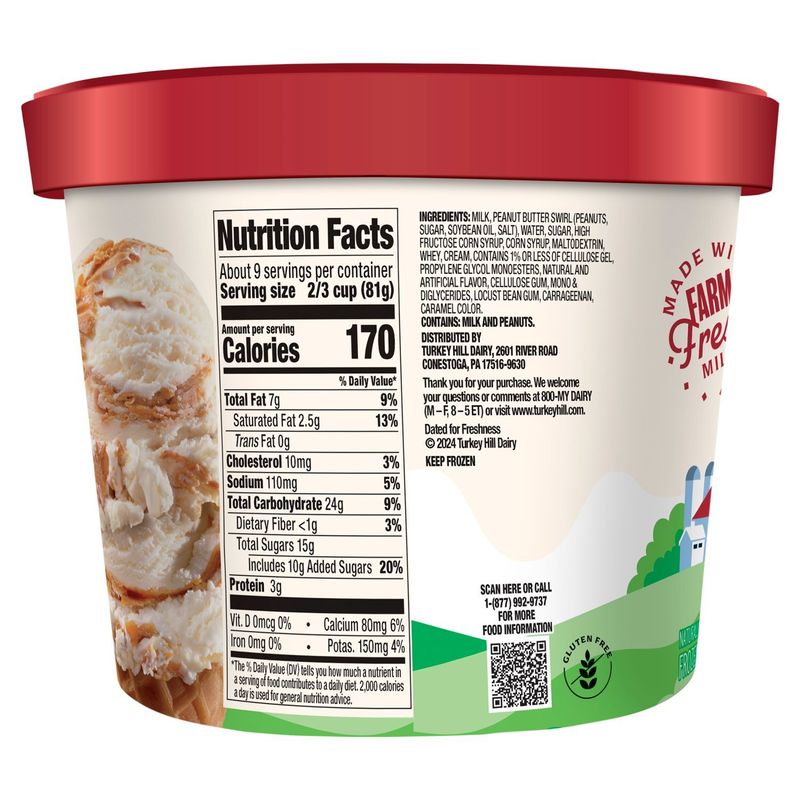 Turkey Hill Peanut Butter Ripple Frozen Dairy Dessert, 1.44 qts
