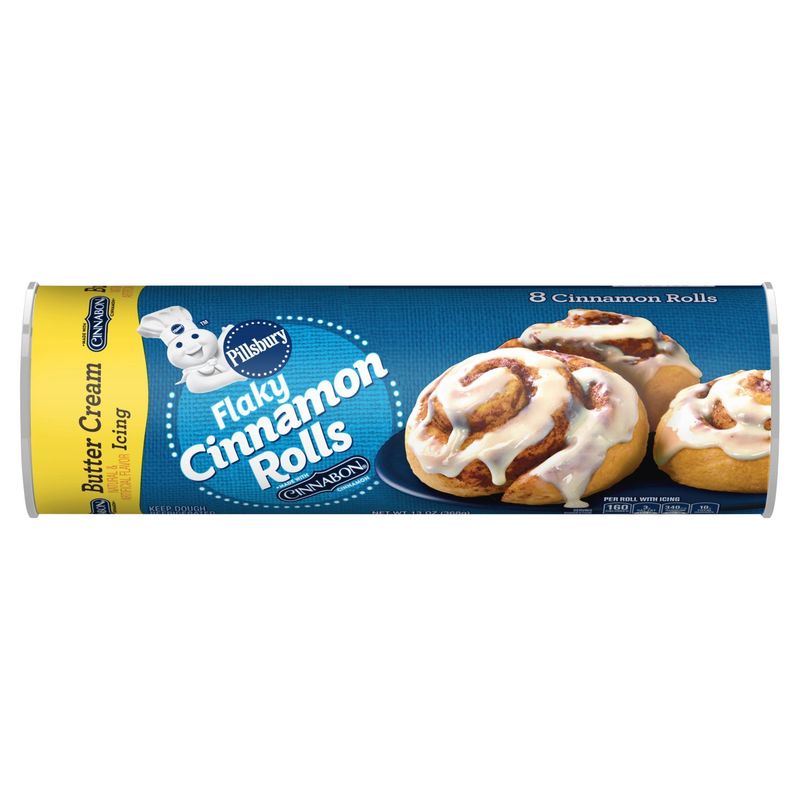 Pillsbury Butter Cream Icing Flaky Cinnamon Rolls, 8 count, 13 oz