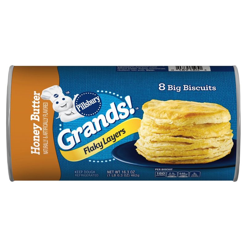 Pillsbury Grands! Flaky Layers Honey Butter Big Biscuits, 8 count, 16.3 oz