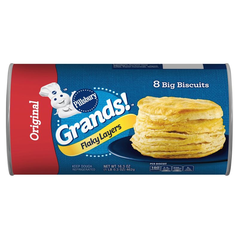 Pillsbury Grands! Flaky Layers Original Big Biscuits, 8 count, 16.3 oz