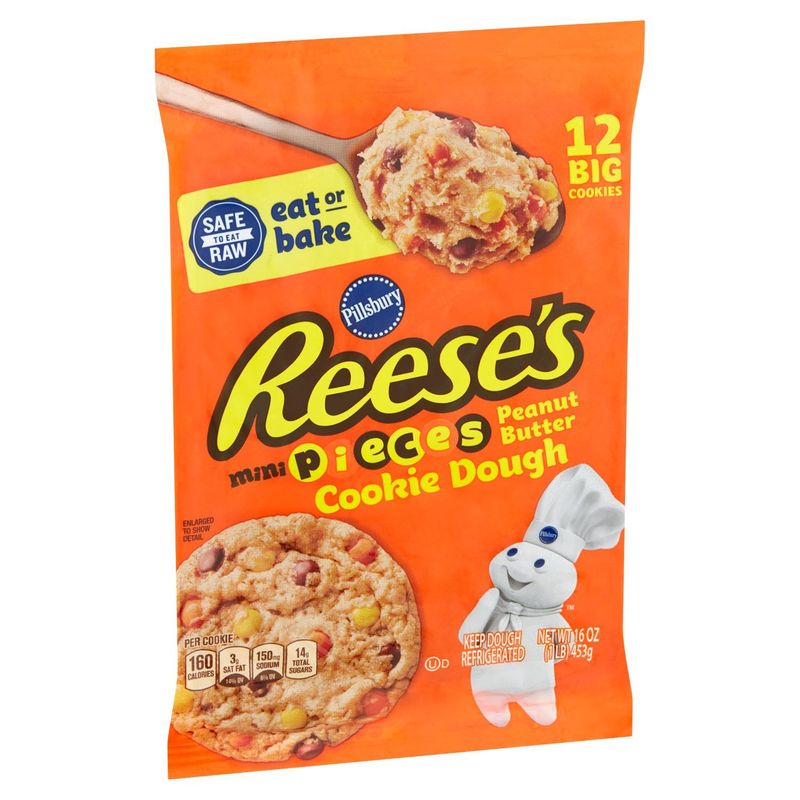 Pillsbury Reese's Mini Pieces Peanut Butter Cookie Dough, 12 count, 16 oz