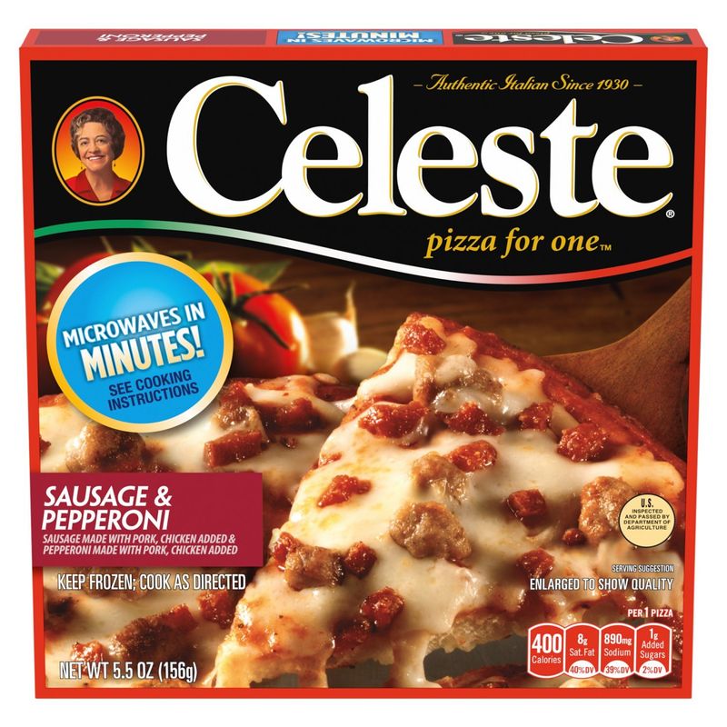 Celeste Pizza for One Sausage &amp; Pepperoni Pizza, 5.5 oz