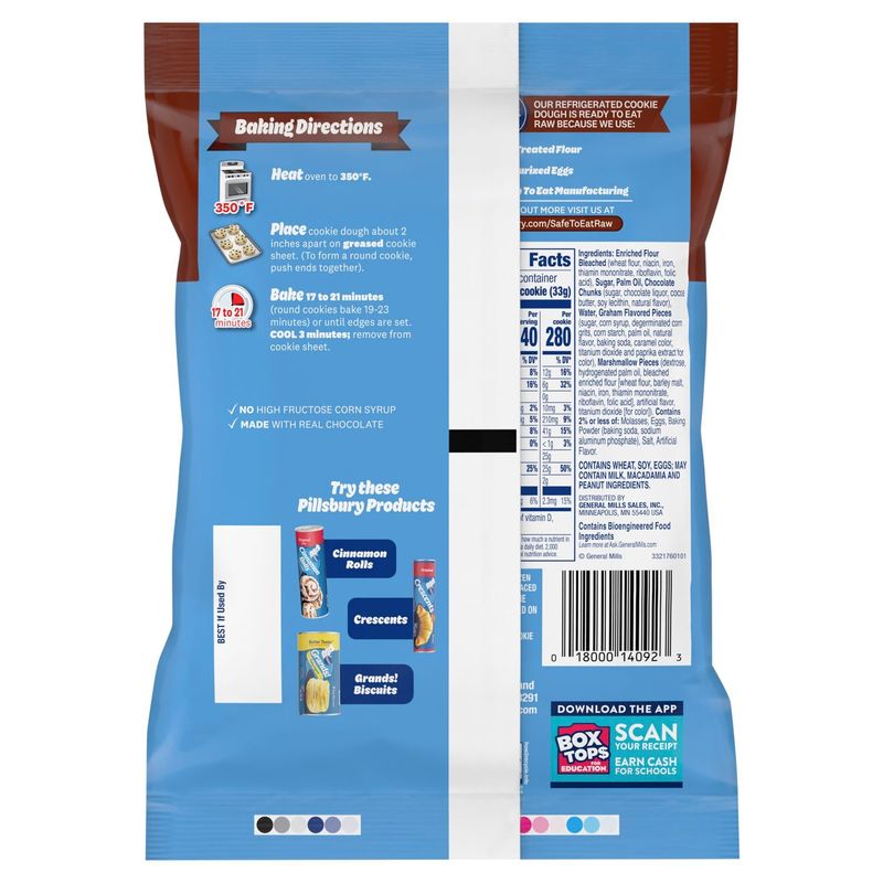 Pillsbury S'mores Big Cookies Cookie Dough, 14 oz