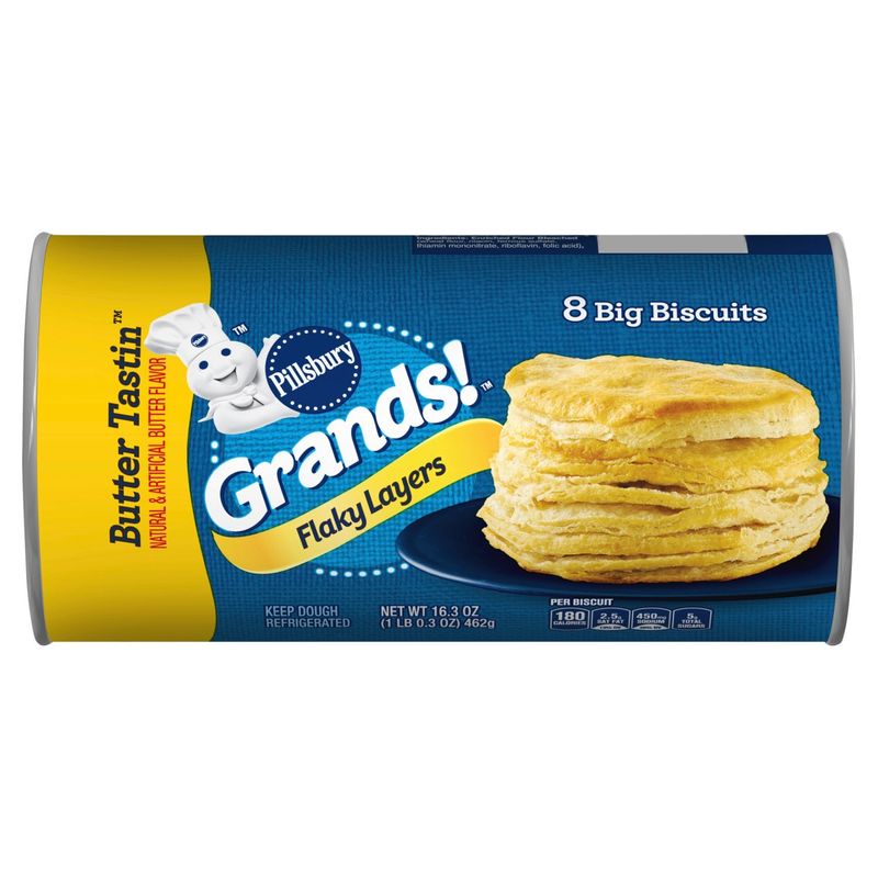Pillsbury Grands! Flaky Layers Butter Tastin Big Biscuits, 8 count, 16.3 oz